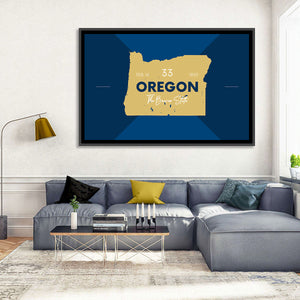 Oregon State Map Wall Art