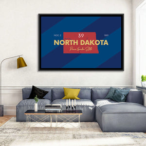 North Dakota State Map Wall Art