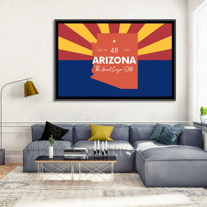 Arizona Sunburst Map Wall Art