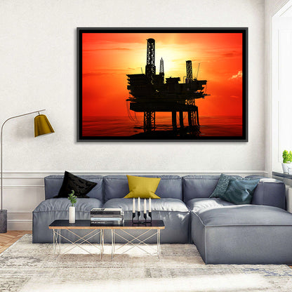 Oil Rig Silhouette Wall Art