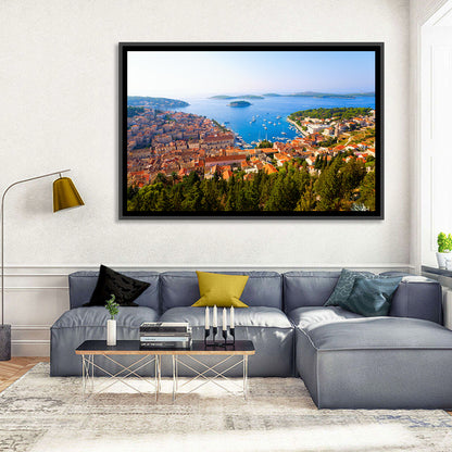 Hvar Harbor Aerial View Wall Art