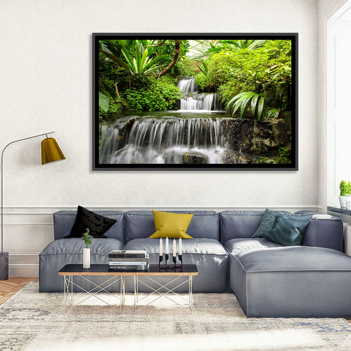Lush Rainforest Cascade Wall Art