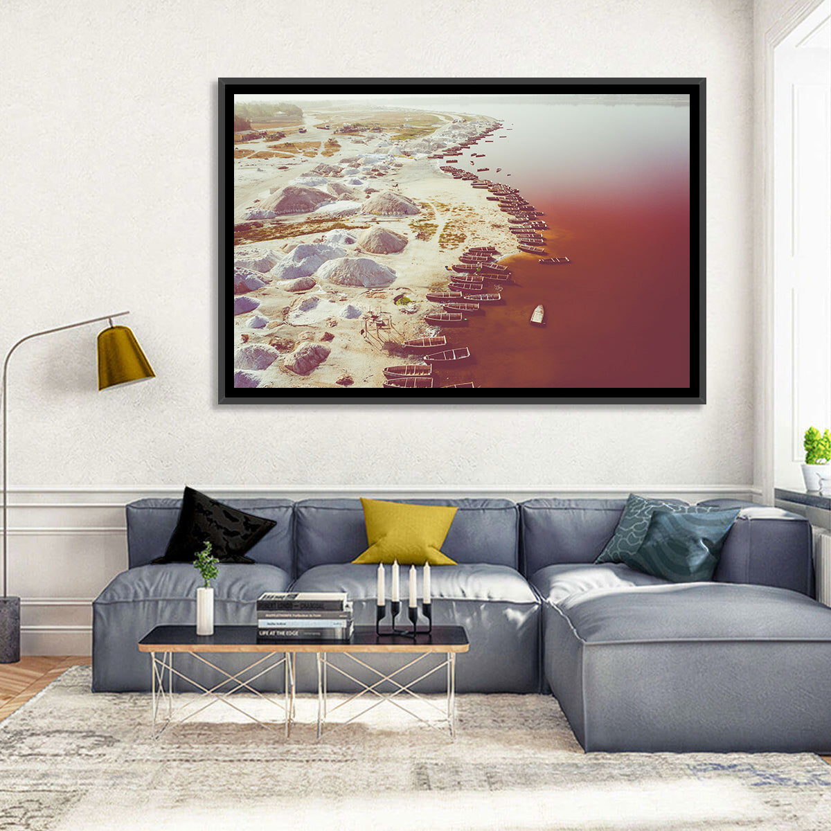 Lake Retba Shoreline Aerial Wall Art