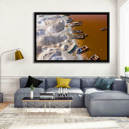 Lac Rose Boats and Salt Mounds Wall Art