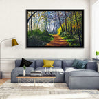 Sunlit Forest Alley Path Wall Art