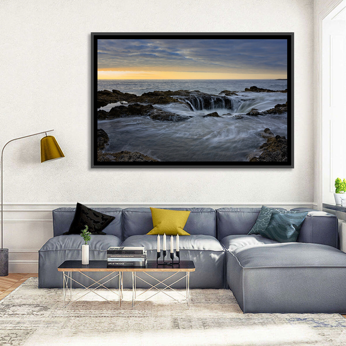 Thor's Well at Cape Perpetua Wall Art in a room, landscape