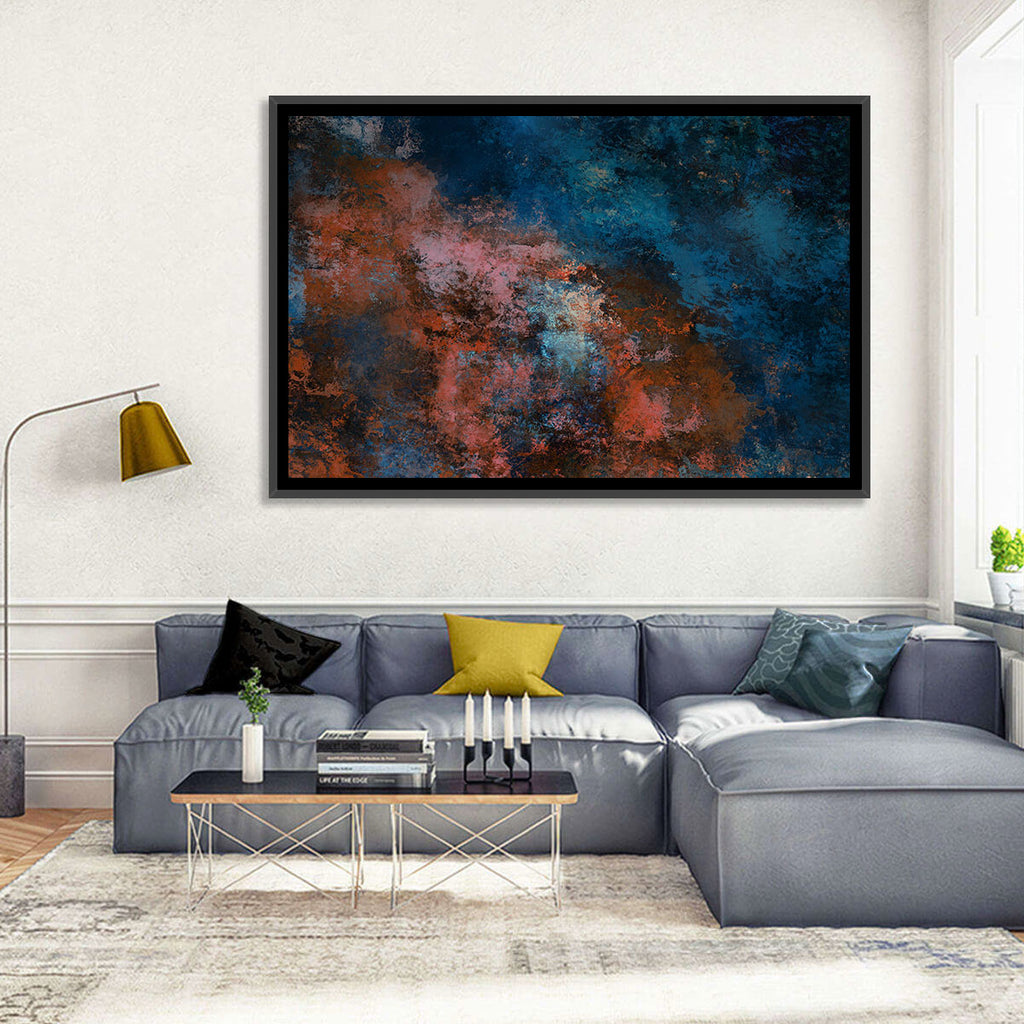 Blue to Rust Color Field Wall Art