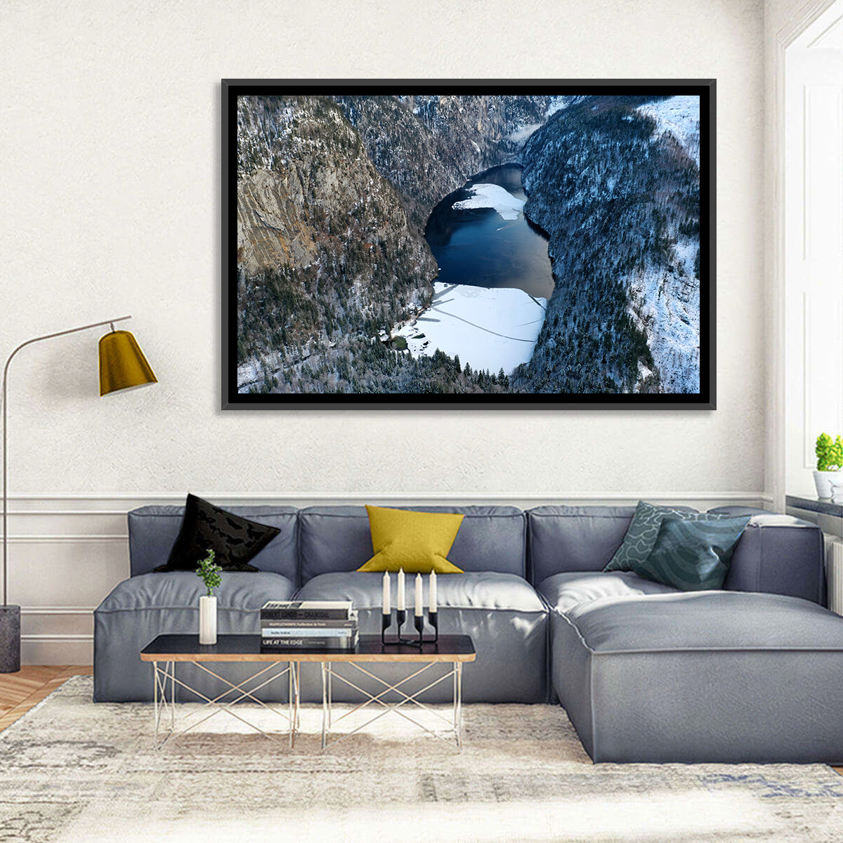 Toplitz Lake Winter Aerial Wall Art