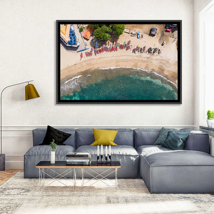 Aerial Tarrafal Beach Fishing Boats Wall Art