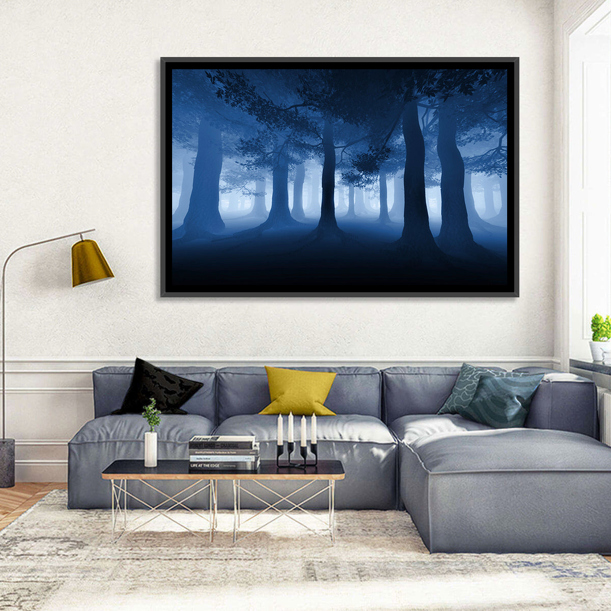 Midnight Blue Forest Wall Art