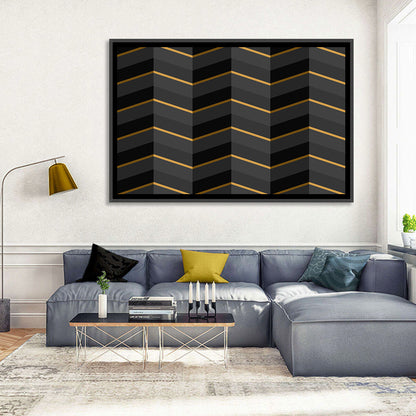Black Stripes with Gold Accents Wall Art