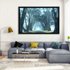 Foggy Cypress Tree Tunnel Wall Art