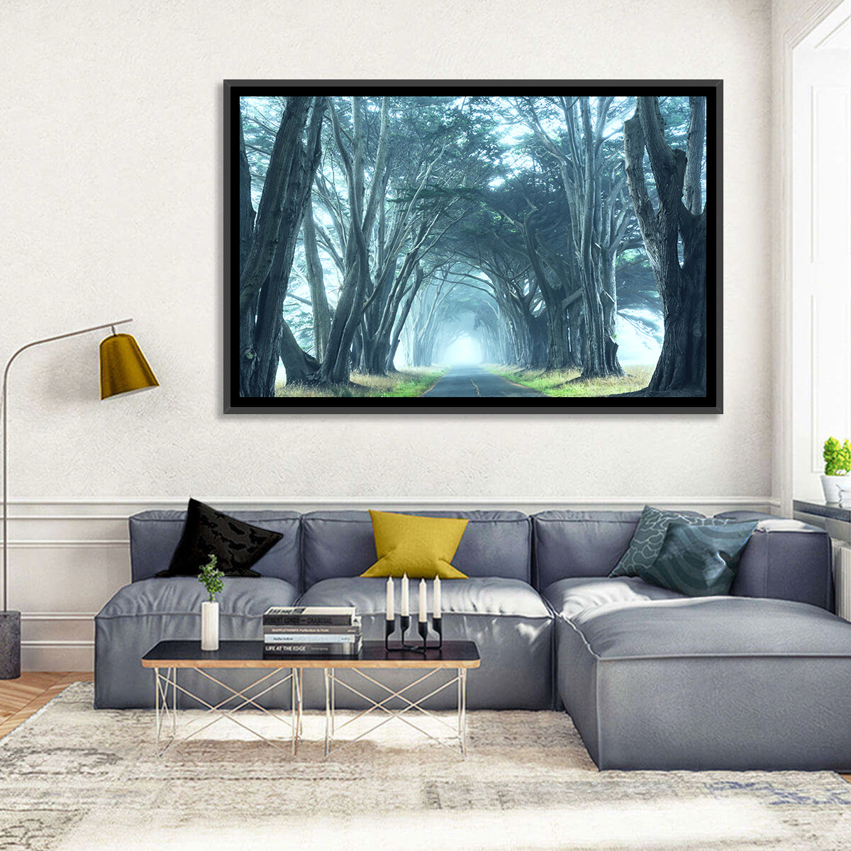 Foggy Cypress Tree Tunnel Wall Art