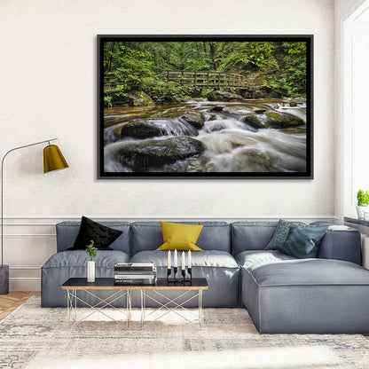 Stock Ghyll Footbridge Forest Stream Wall Art