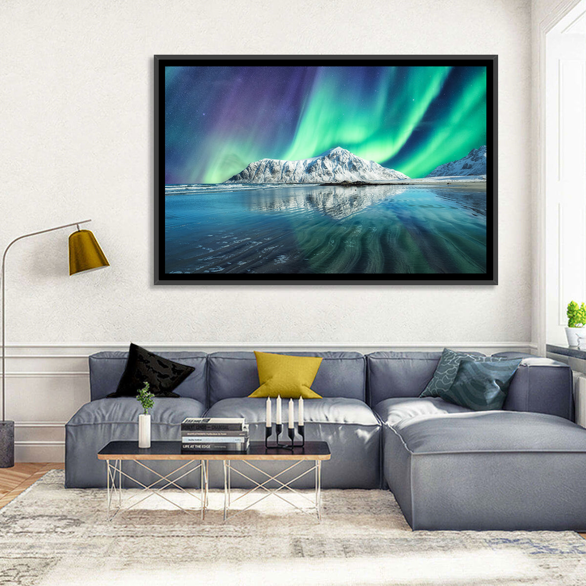 Aurora Over Skagsanden Beach Wall Art