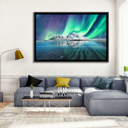 Aurora Over Skagsanden Beach Wall Art