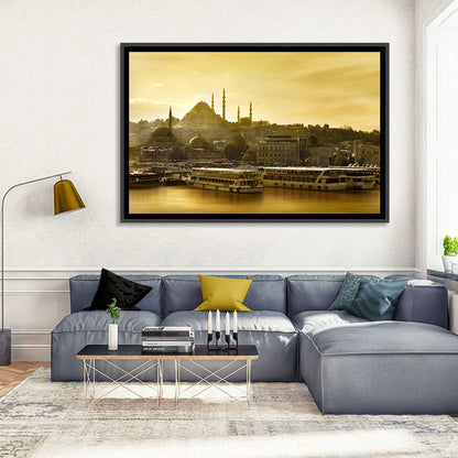 Suleymaniye Mosque Sunset Silhouette Wall Art