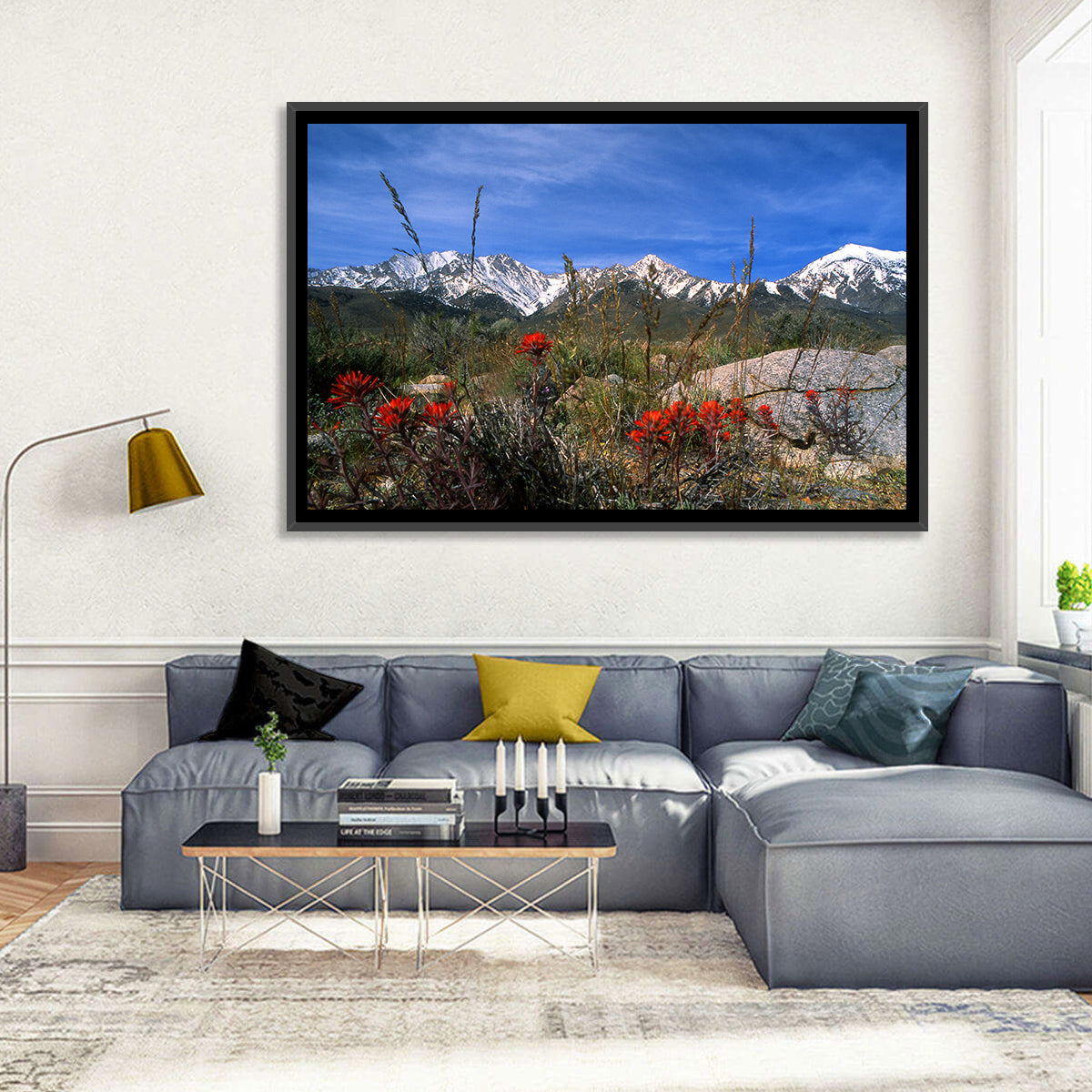 Sierra Nevada Wildflower Vista Wall Art in a room, landscape