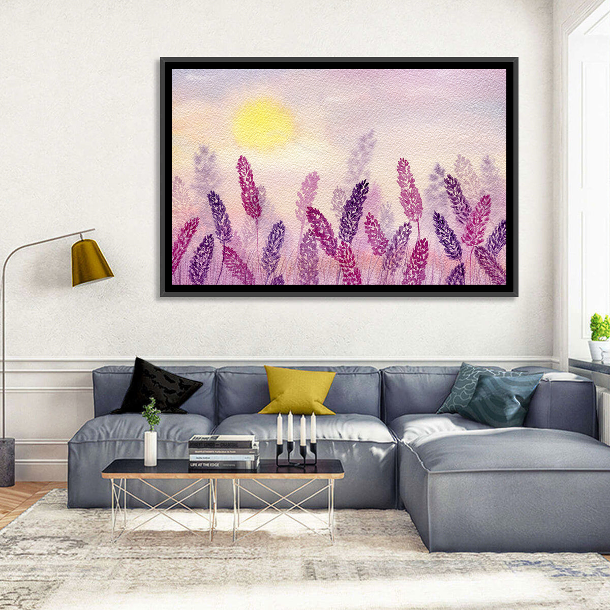 Sunlit Lavender Field Wall Art