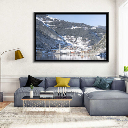 Uzungöl Winter Lake Reflection Wall Art