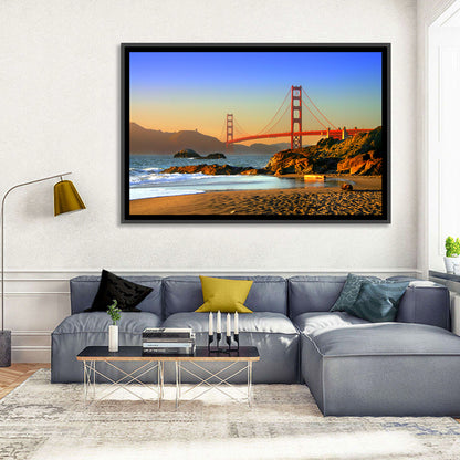 Golden Hour at the Golden Gate Bridge Wall Art