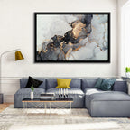 Black Fire Marble Abstract Wall Art