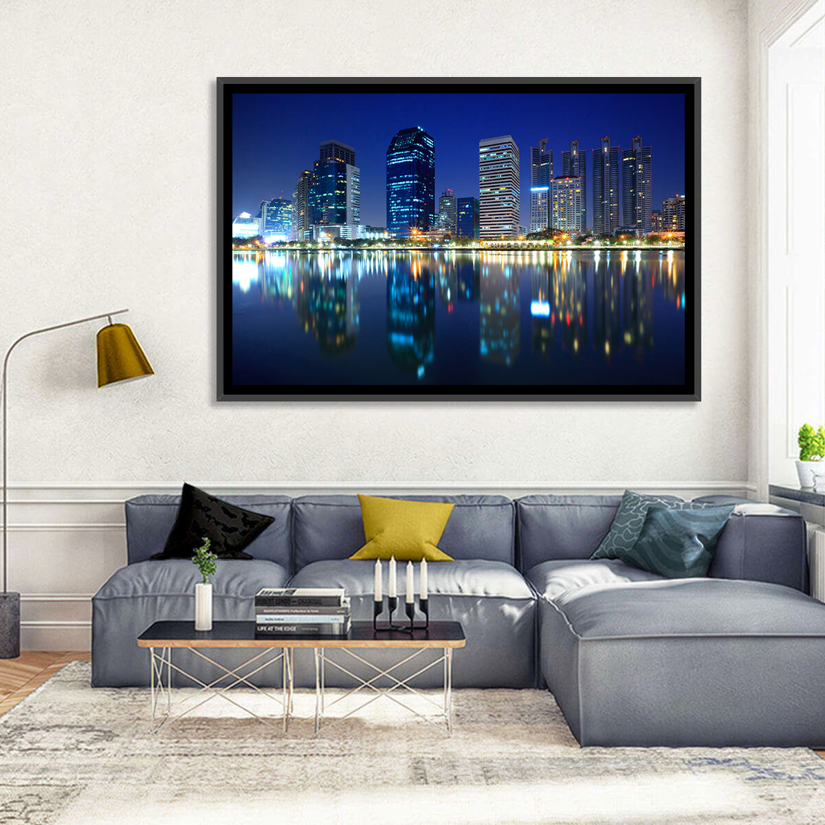 Benjakitti Park Night Skyline Wall Art