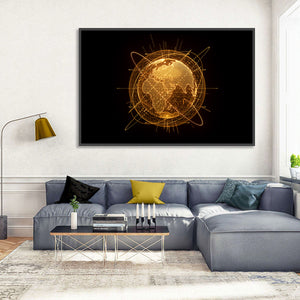 World Map Hologram Wall Art