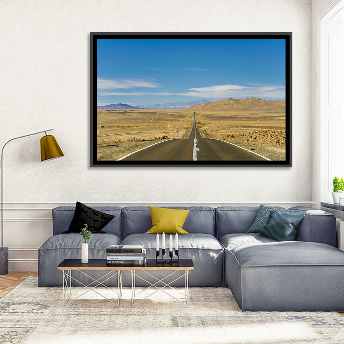 Atacama Road to the Horizon Wall Art in a room, landscape