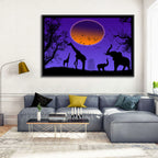 Sunset Savannah Silhouette Wall Art