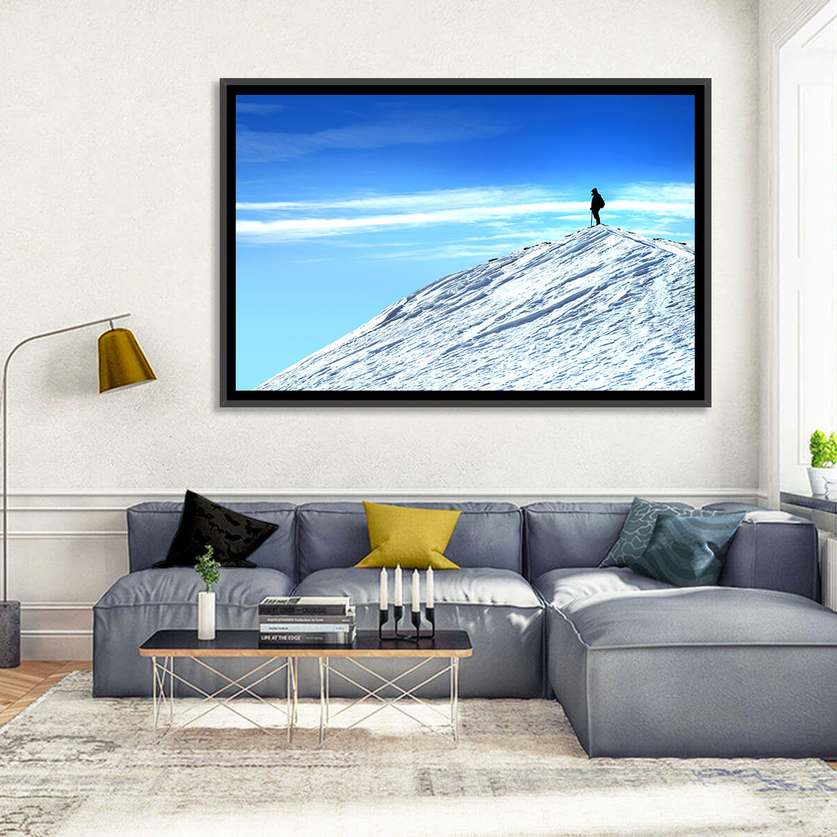 Mountaineer Summit Silhouette Wall Art