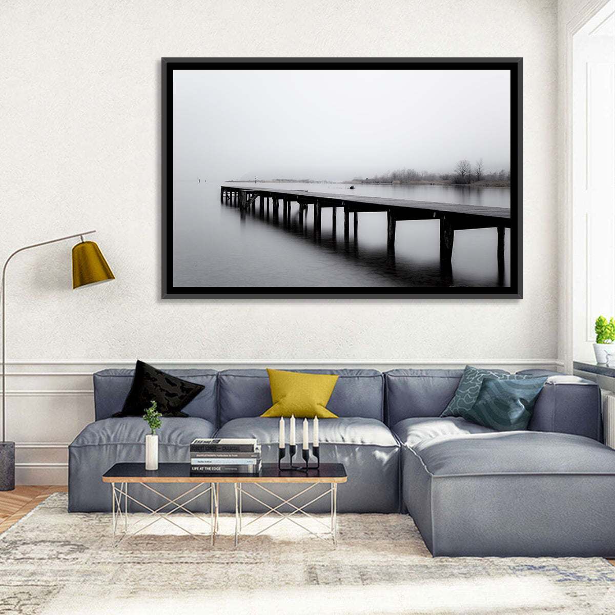 Misty Lake Jetty Wall Art