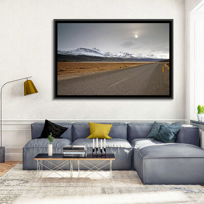 Icelandic Road to Snow-capped Mountains Wall Art