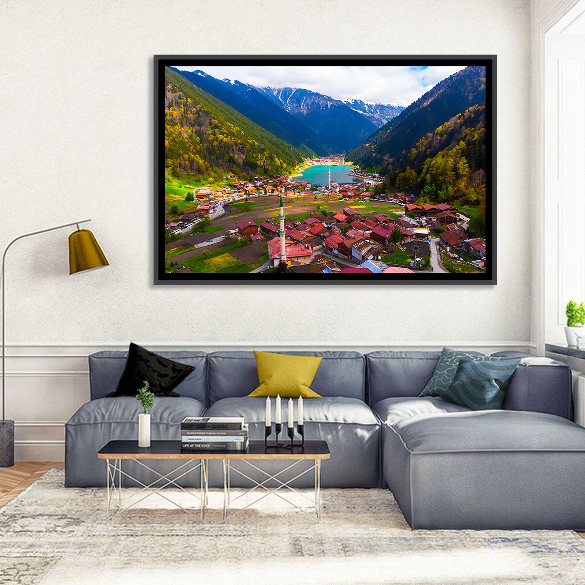 Uzungöl Village Overlook Wall Art in a room, landscape