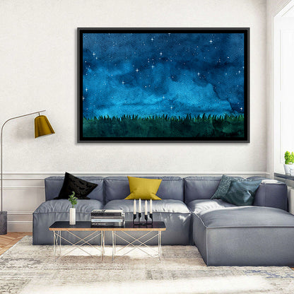 Starry Meadow Night Sky Wall Art