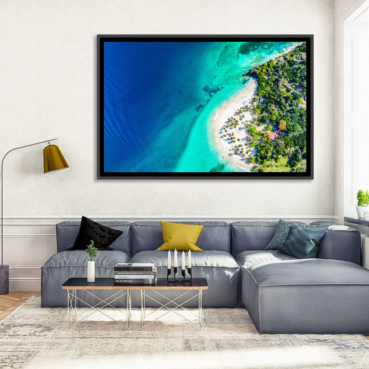 Cayo Levantado Aerial View Wall Art in a room, landscape