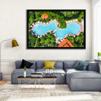 Aerial Figure Eight Resort Pool Wall Art