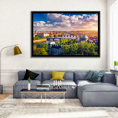 Prague Golden Hour Over Charles Bridge Wall Art