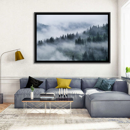 Misty Mountain Pine Forest Wall Art