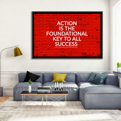 Key to Success on Red Brick Wall Art