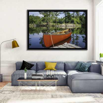 Orange Canoe on Ontario Lake Wall Art