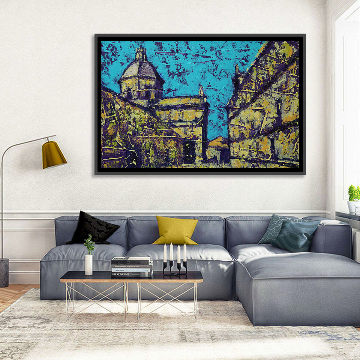 Las Agustinas Alleyway Abstraction Wall Art in a room, landscape
