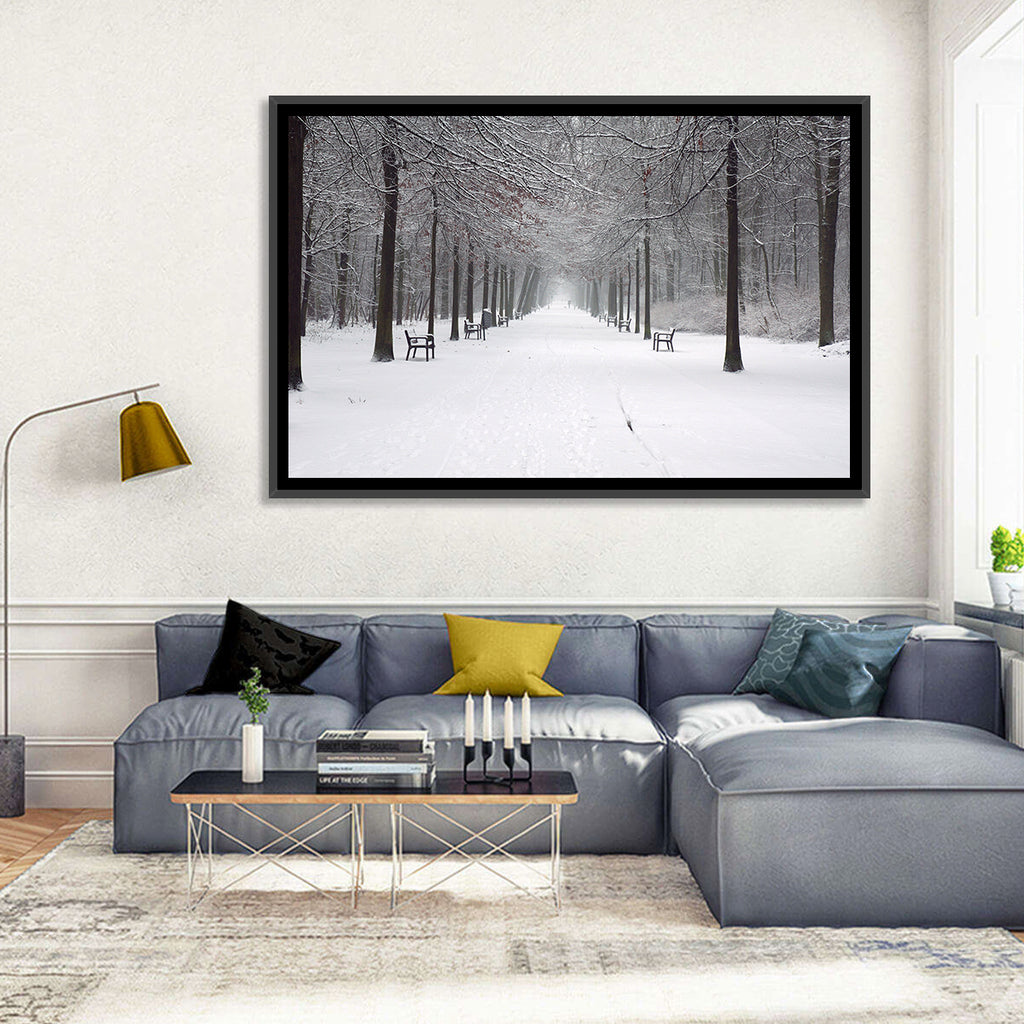 Snow Covered Park Lane Wall Art