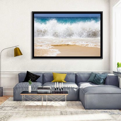Breaking Wave Over Wet Sand Wall Art
