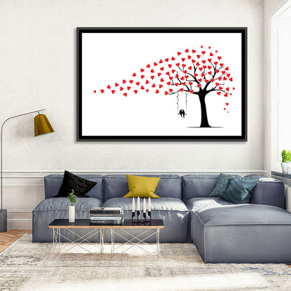 Heart Leaf Tree Silhouette Wall Art