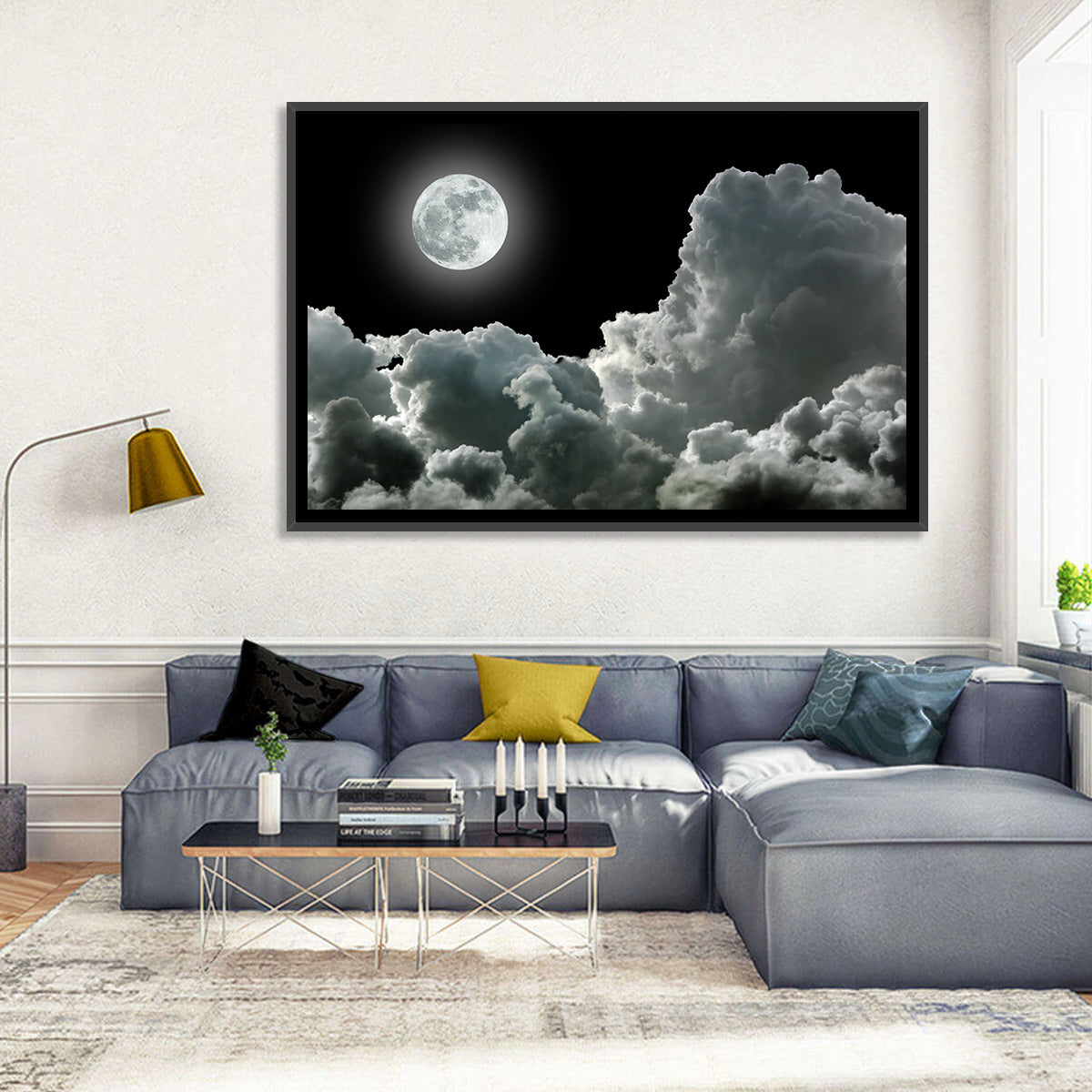 Cloudy Moonlight Wall Art