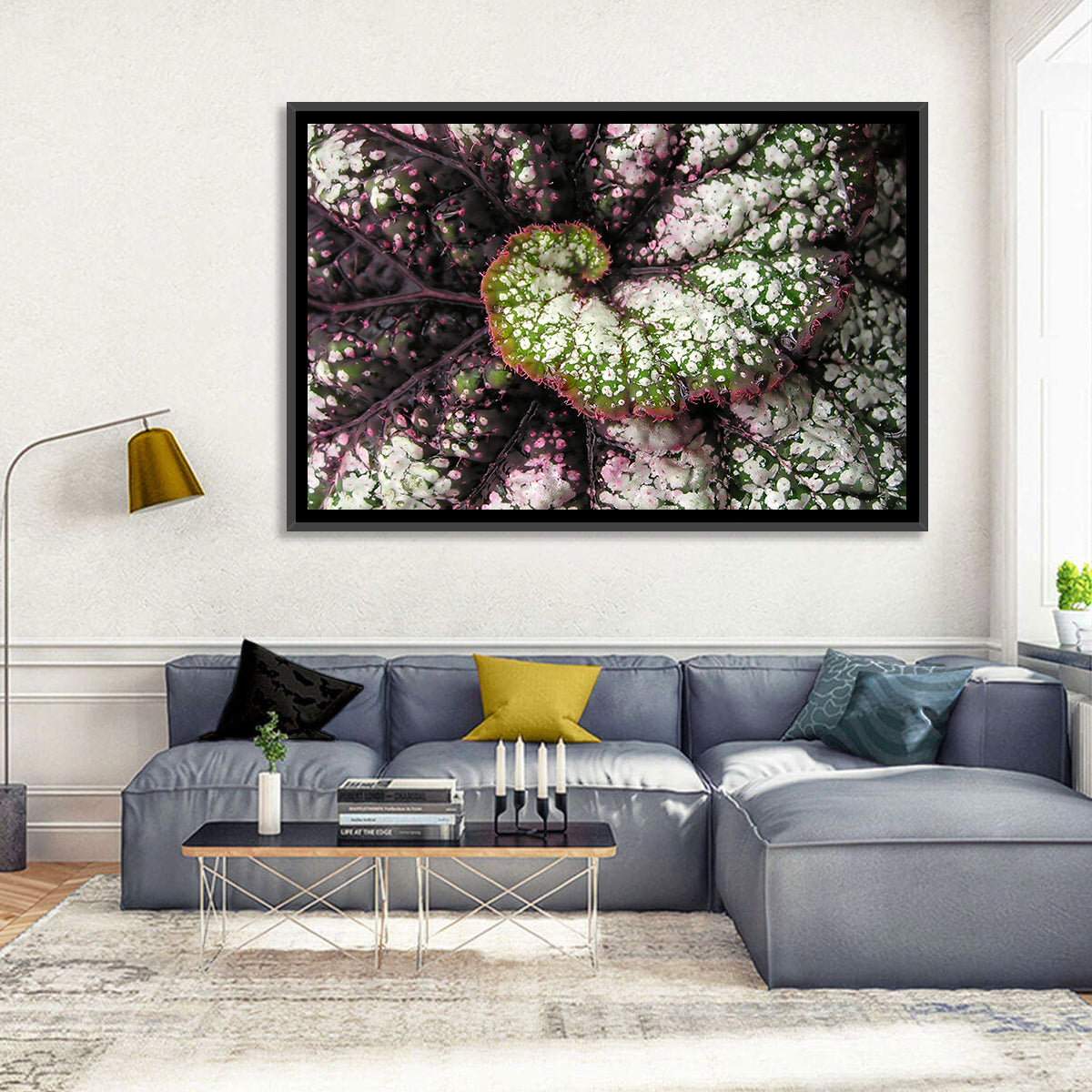 Begonia Leaf Spiral Geometry Wall Art