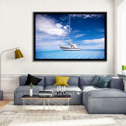 Furled Sails Over Turquoise Water Wall Art