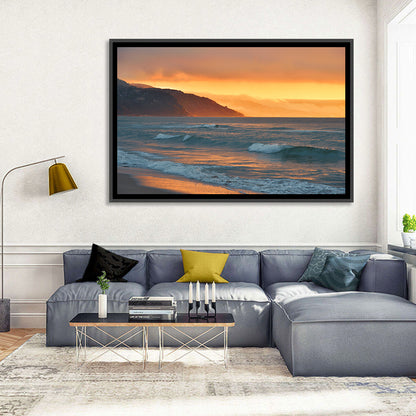 Cliffside Sunset Over Ocean Wall Art