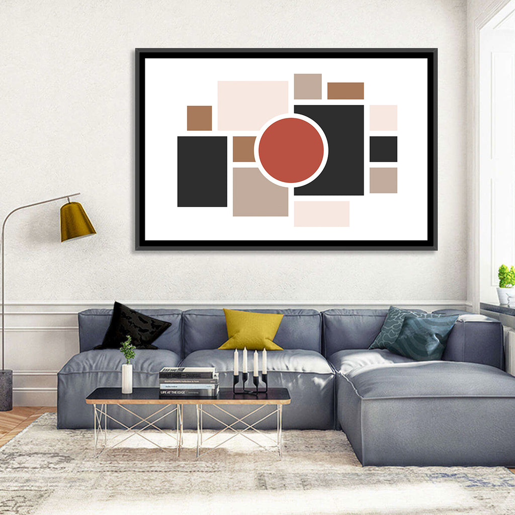 Terracotta Geometric Circle Composition Wall Art